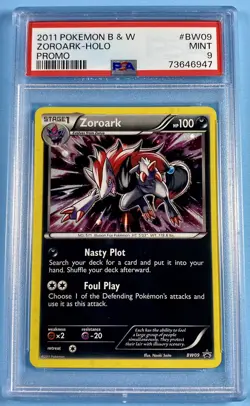 PSA 9 MINT - Zoroark Holo Promo BW09 Pokemon 2011 B & W Card (LOW POP 13) - Image 1