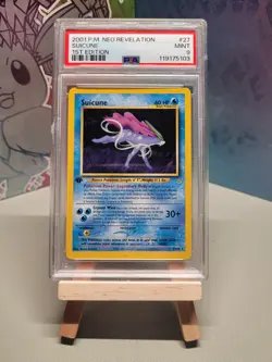 2001 POKEMON NEO REVELATION 1ST ED #27 SUICUNE PSA 9 - Image 1