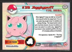 Jigglypuff #39 Pokemon 1999 Topps TV Animation Edition Series 1 Black Logo - Image 2