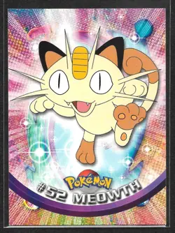 Meowth #52 Pokemon 1999 Topps TV Animation Edition Series 1 Blue Logo - Image 1