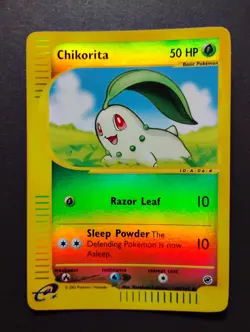 Chikorita 100/165 Expedition Base Set Reverse Holo WOTC Vintage Pokemon Card LP - Image 1