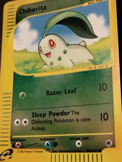 Chikorita 100/165 Expedition Base Set Reverse Holo WOTC Vintage Pokemon Card LP - Image 3