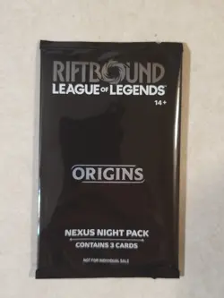 Riftbound Origins Nexus Night Pack Sealed English 3-Card Pack - Image 1