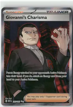 Giovanni's Charisma, Pokemon SV: Scarlet & Violet 151 Ultra Rare, 197/165 NM - Image 1