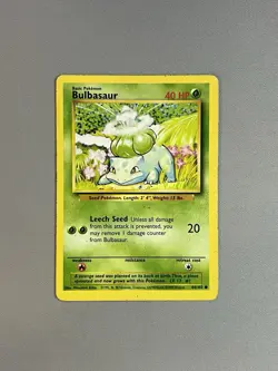 BULBASAUR 44/102 1999 POKEMON TCG BASE SET WOTC WIZARDS OF THE COAST - Image 1