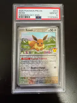 Eevee - (Pokemon Day 2025) (Reverse Cosmos Holo) 074/131 PSA 10 - Image 1