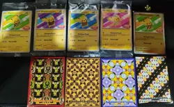 Pokemon 5x Pikachu Batik Set Promo Reverse Holo Sleeve Keychain Indonesia Sealed - Image 2