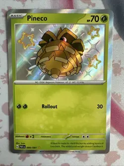 Pokemon TCG Pineco 099/091 Paldean Fates Shiny NM - Image 1