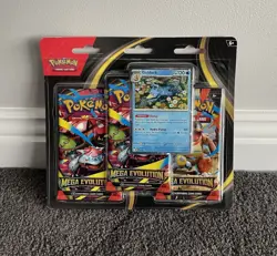 Mega Evolutions Blister Pack (3 Booster) - Golduck Promo #008 Pokemon TCG SEALED - Image 1