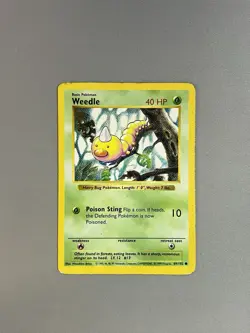 SHADOWLESS WEEDLE 69/102 1999 POKEMON TCG BASE SET WOTC WIZARDS OF THE COAST - Image 1