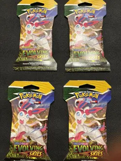 Pokemon TCG Sleeved Sword & Shield Evolving Skies Sleeved Booster Pack Sealed - Image 1