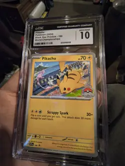 CGC 10 Pokemon Pikachu 2024 World Championships Promo - SVP: 190 Gem Mint - Image 1