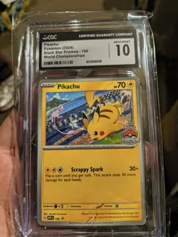 CGC 10 Pokemon Pikachu 2024 World Championships Promo - SVP: 190 Gem Mint - Image 3