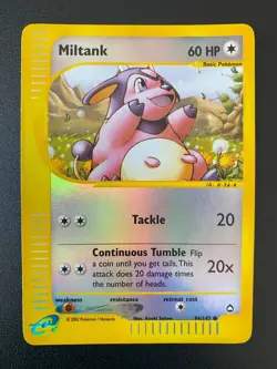 POKEMON MILTANK REVERSE HOLO FOIL 94/147 AQUAPOLIS ENGLISH NM - Image 1