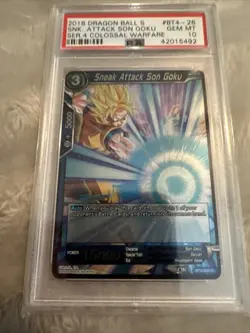 Dragon Ball Super Card Sneak Attack Son Goku BT4-026 NM/M PSA 10 Graded Tcg Car - Image 4