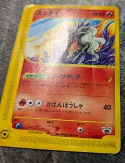 Japanese Pokemon Entei 043/P JR East Stamp Rally Promo HP damaged Card - Image 3