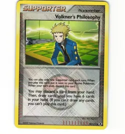 Pokemon Rising Rivals Volkner’s Philosophy Holo Crosshatch Promo MP Card - Image 1