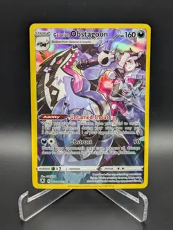 Pokemon Galarian Obstagoon TG10/TG30 Astral Radiance Full Art LP Card - Image 1
