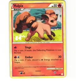 Pokemon Vulpix 87/123 HeartGold & SoulSilver LP Card - Image 1