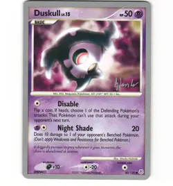 Pokemon Duskull 2008 (Dylan Lefavour) 80/130 World Championship HP Card - Image 1