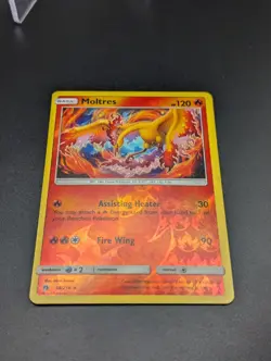 Pokemon Moltres 38/214 Sun & Moon Lost Thunder Reverse Holo NM Card - Image 1
