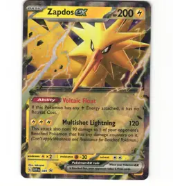 Pokemon Scarlet & Violet Black Star Promo Zapdos ex SVP 049 LP Card - Image 1
