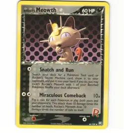 Pokemon Rocket's Meowth 46/109 Team Rocket Returns Non-Holo LP Card - Image 1