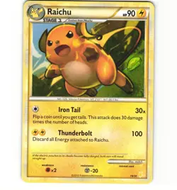 Pokemon Raichu 19/30 HGSS Trainer Kit Non-Holo LP Card - Image 1