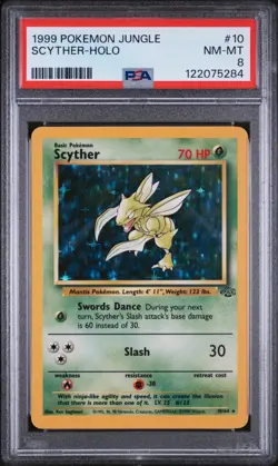 Scyther Jungle Holo 10/64 PSA 8 NM-MT FRESH CERT Pokemon Card TCG WOTC 1999 - Image 3
