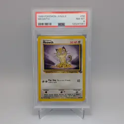 Meowth Jungle 56/64 Unlimited PSA 8 NM-MT FRESH CERT Pokemon TCG Card WOTC 1999 - Image 1