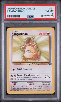 Kangaskhan Jungle Non-Holo 21/64 PSA 8 NM-MT Pokemon TCG Card WOTC 1999 - Image 3