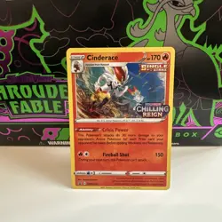 Pokemon Black Star Promo Cinderace Build & Battle Box Line Holo Card SWSH112 - Image 1