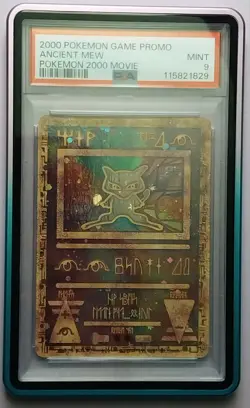 PSA 9 MINT 2000 POKEMON GAME MOVIE ANCIENT MEW CARD WITH PROTECTIVE CASE - Image 1