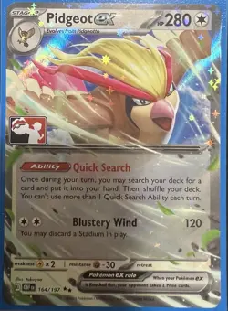 Pidgeot Ex 164/197 NM Play Stamp Prize Pack Series 4 5 Pokemon - Image 1