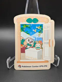Pokemon Sticker Holo Rowlet Pokemon Center Online Game Prize Japan Exclusive - Image 1