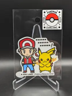 Pokemon Sticker B-side Pokemon Center Red & Pikachu Pokemon Trainer Sticker - Image 1