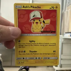 Ash's Pikachu - SM109 - Pokemon Sun & Moon Promo Rare Card NM - Image 1