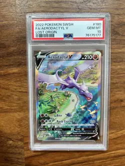PSA 10 Aerodactyl V 180/196 Pokemon Lost Origin Alt Art SIR Gem Mint - Image 1