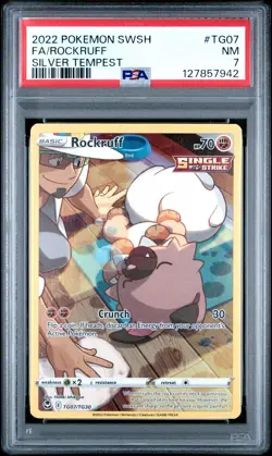 2022 Pokemon Silver Tempest #TG07 Fa/Rockruff Silver Tempest PSA 7 - Image 1