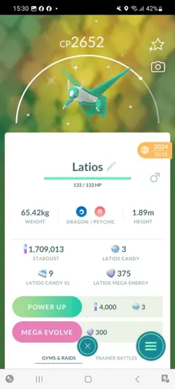 Pokemon Go Shiny Legendary Latios - Image 1