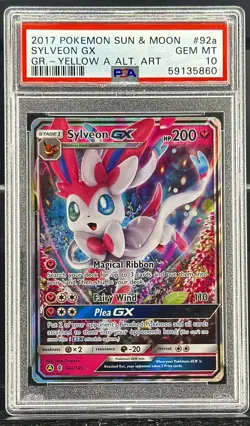 2017 Pokemon SYLVEON GX S&M Green-Yellow Alt Full Art #92a PSA 10 Low Pop - Image 1