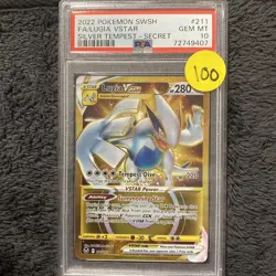 2022 FA/LUGIA VSTAR POKEMON SILVER TEMPEST SECRET RARE PSA 10 GEM MINT - Image 2