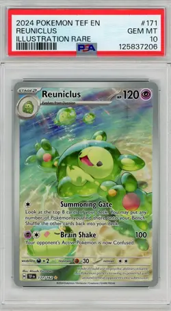2024 POKEMON TEF EN-TEMPORAL FORCES ILLUSTRATION RARE #171 REUNICLUS PSA 10 - Image 1