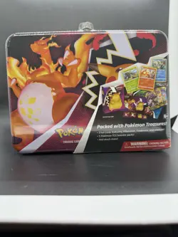 Pokemon TCG Fall 2020 Charizard Collectors Treasure Chest Lunch Box Tin Sealed - Image 1