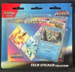 (Set of 3) Pokemon TCG Prismatic Evolutions Tech Sticker Collection New Sealed - Image 4