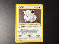 Pokemon TCG Clefairy Base Set 2 Holo Unlimited Rare Card 6/130 LP-SWIRL 💫 - Image 1
