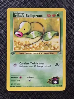 1st Edition Erika’s Bellsprout 76/132 - Gym Heroes - Pokemon Card - Image 1