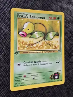 1st Edition Erika’s Bellsprout 76/132 - Gym Heroes - Pokemon Card - Image 3