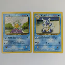 Squirtle 63/102 & Wartortle 42/102 Base Set WOTC Vintage Pokemon TCG NM - Image 1