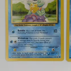 Squirtle 63/102 & Wartortle 42/102 Base Set WOTC Vintage Pokemon TCG NM - Image 3